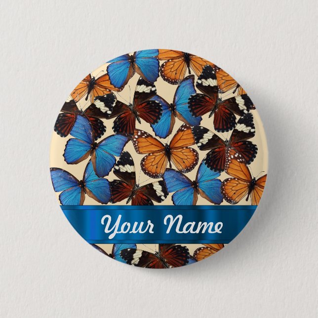 Butterfly collection 6 cm round badge (Front)