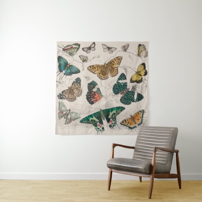 Butterfly Collection Antique Butterflies Tapestry (In Situ)