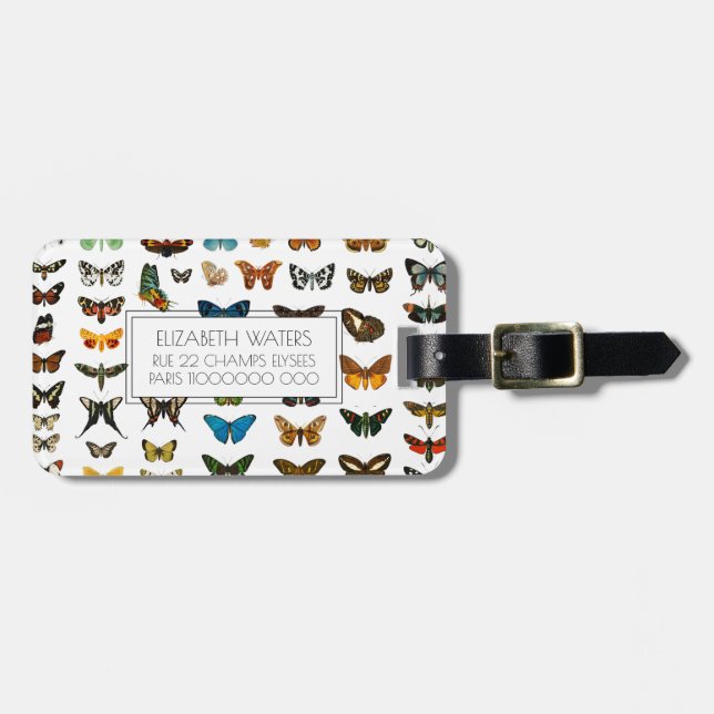 BUTTERFLY COLLECTION TRAVEL LUGGAGE TAG (Front Horizontal)