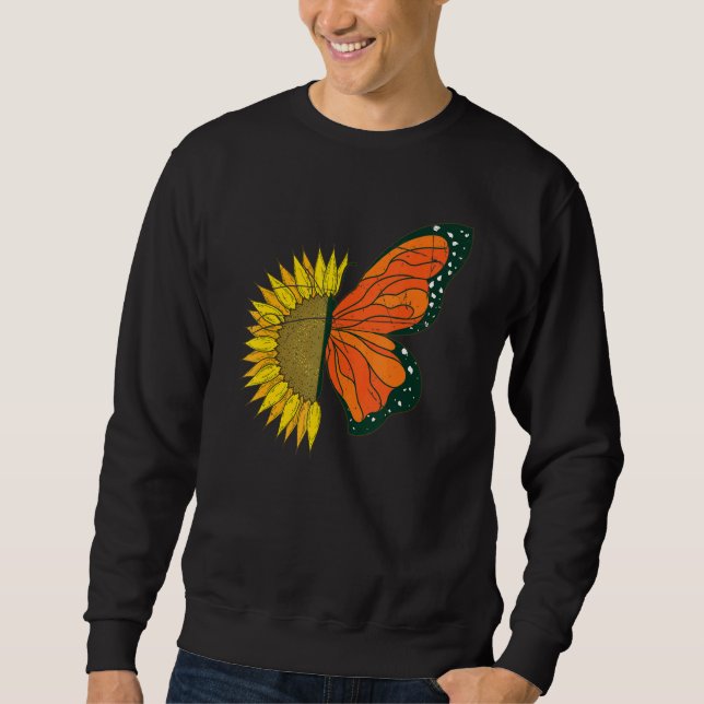 Butterfly Collector Yellow Sunflower Monarch Butte Sweatshirt (Front)