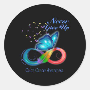 Butterfly Colon Cancer Awareness Classic Round Sticker