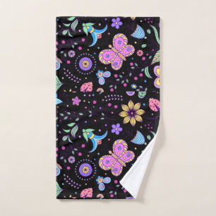 Butterfly Colourful And Flower Cute Hand Towel