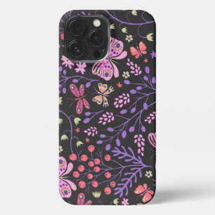 Butterfly Colourful And Flowers Rose cute iPhone 13 Pro Max Case