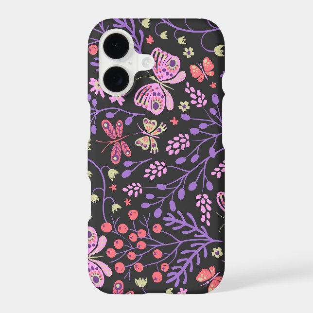 Butterfly Colourful And Flowers Rose cute  iPhone Case (Back)