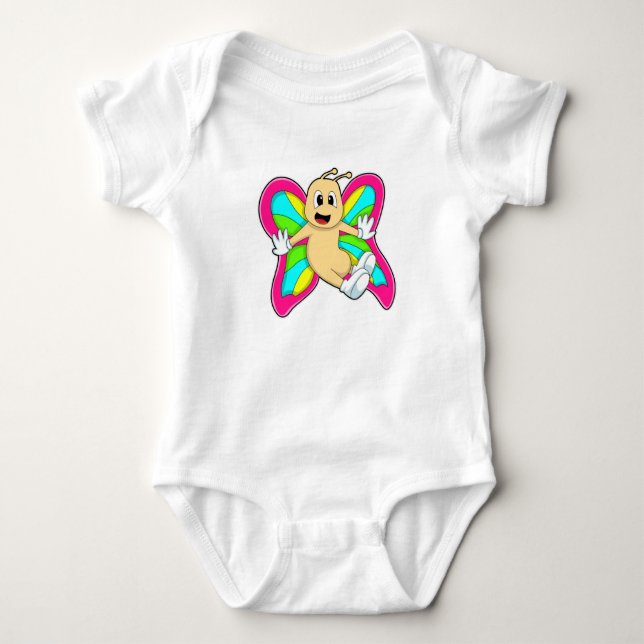 Butterfly colourful baby bodysuit (Front)