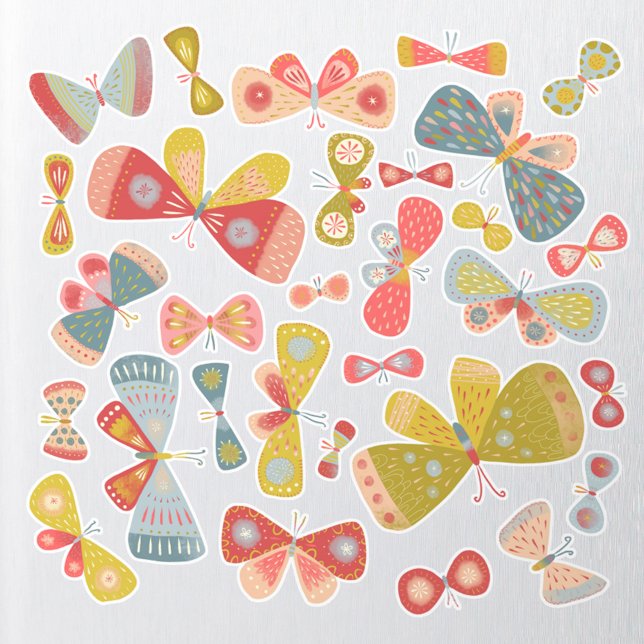 Butterfly Colourful Custom-Cut Vinyl Sticker (Fun colorful butterfly stickers)