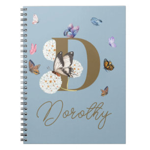 Butterfly Colourful Floral Personalised Gift Notebook