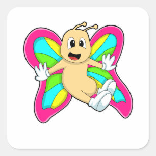 Butterfly colourful square sticker