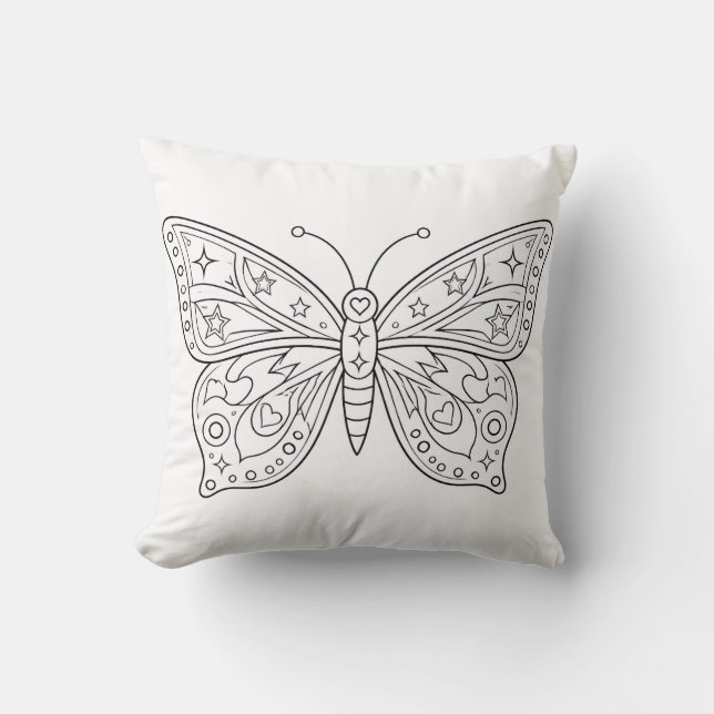 Butterfly Colouring Book Pillow (Front)