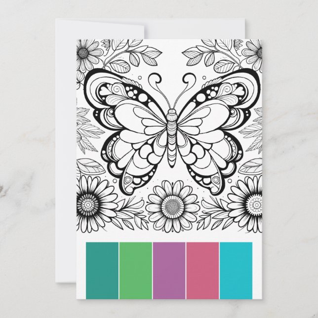 Butterfly Colouring Cards Relaxation Tools (Front)