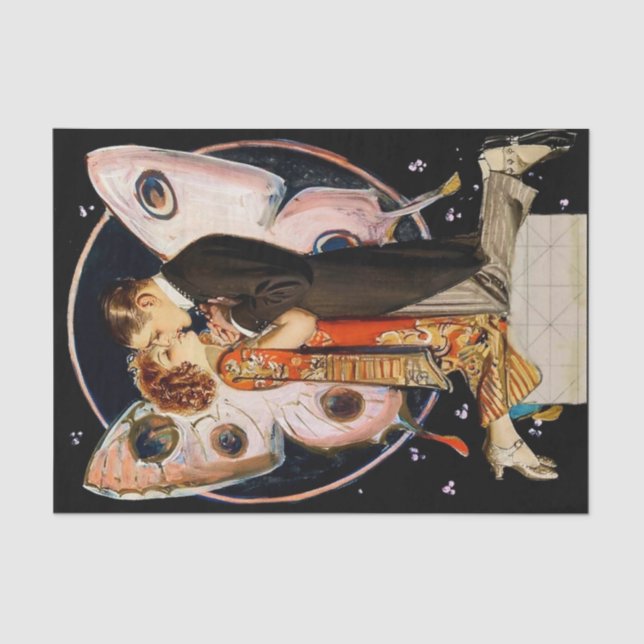 “Butterfly Couple” by FX Leyendecker Tissue Paper (Front)
