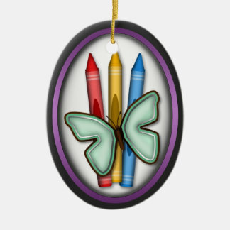 Butterfly & Crayons - Gift for Artist Ornament