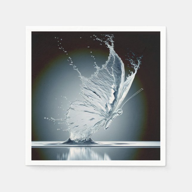 Butterfly Creating a Water Splash Napkin (Front)