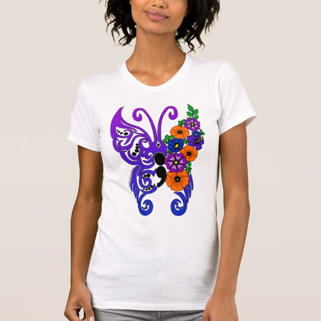 Butterfly...CRPS, Bipolar, Fibro, OA...Becky T-Shirt (Front)