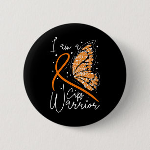 Butterfly CRPS Warrior CRPS Awareness 6 Cm Round Badge