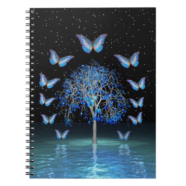 Butterfly Crystal Tree Spiral Photo Notebook (Front)