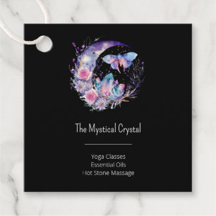 Butterfly Crystals Crescent Moon Flowers Spiritual Favour Tags