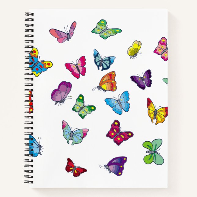 butterfly Custom 8.5" x 11" Spiral Notebook (Front)