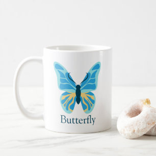 Butterfly Custom Colour Graphic Personalised Name Coffee Mug