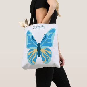 Butterfly Custom Colours Graphic Personalised Name Tote Bag