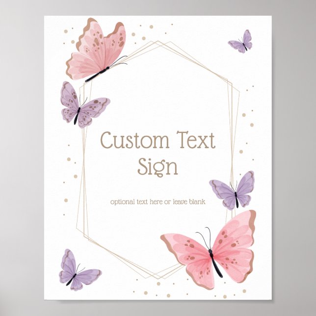 Butterfly Custom Text Sign (Front)