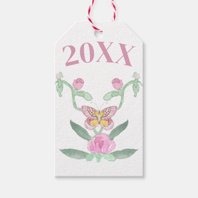 Butterfly Customisable Graduation  Gift Tags (Front)