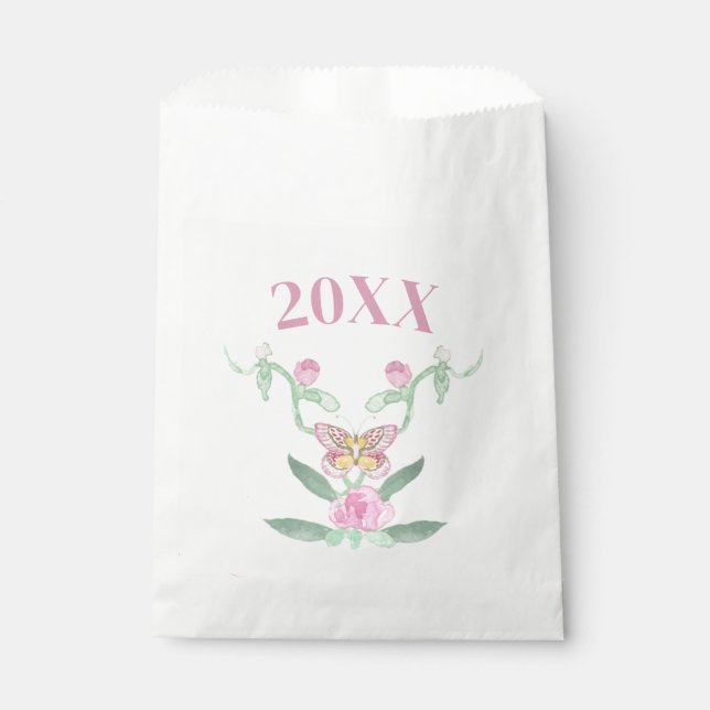 Butterfly Customizabl Graduation Crest Graduation  Favour Bags (Front)