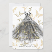 Butterfly Dance Dress Black Gold Quinceañera 15