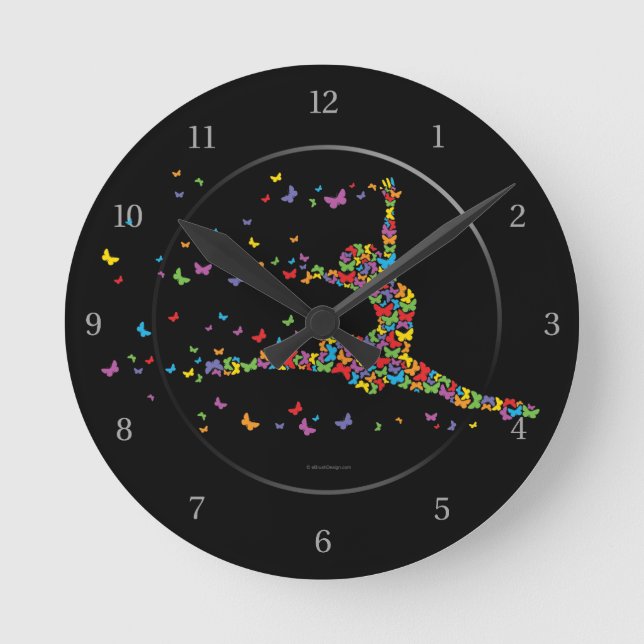 Butterfly Dancer Round Clock (Front)