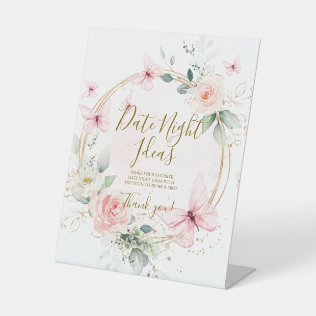 Butterfly Date Night Ideas Sign (Front)