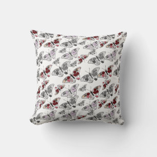 Butterfly decorated with various flowers cushion