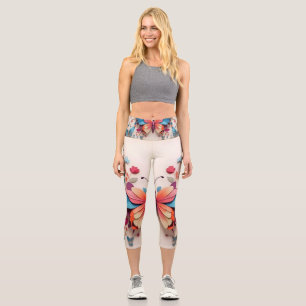 Butterfly design capri leggings