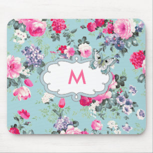 Butterfly Design Custom Monogram Gift Mousepads