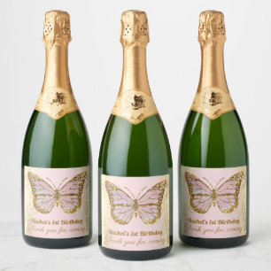 Butterfly design sparkling wine label