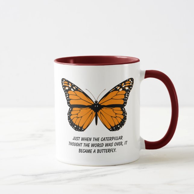Butterfly Design With Quotes About Life Mug (Right)
