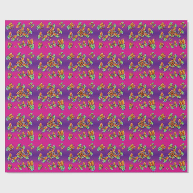 Butterfly Design Wrapping Paper (Flat)