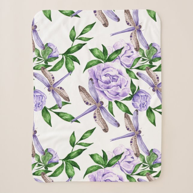 Butterfly Diamond Art Sherpa Blanket (Front)