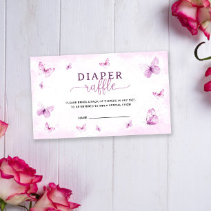 Butterfly Diaper Raffle Enclosure Card