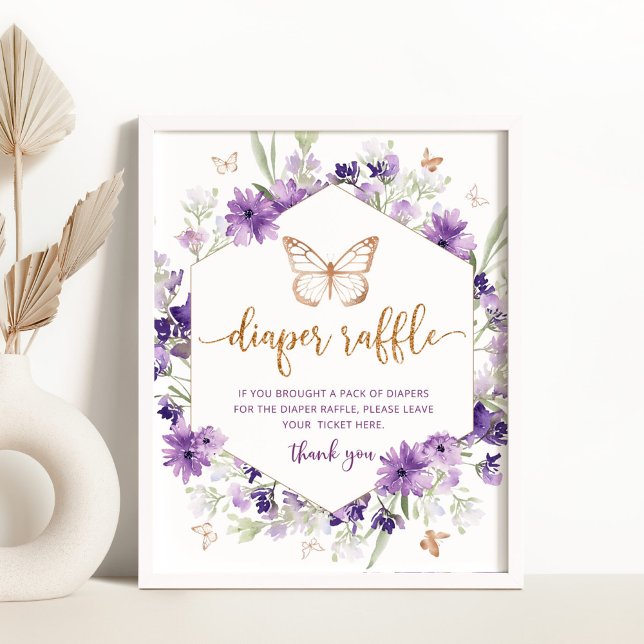 Butterfly diaper raffle sign (Creator Uploaded)