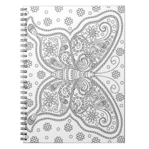 Butterfly Do it Yourself Colouring Page Spiral Notebook