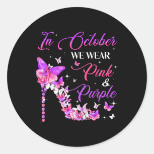 Butterfly Domestic Violence And Breast Cancer Awar Classic Round Sticker