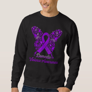 Butterfly Domestic Violence Awareness Month Purple Sweatshirt