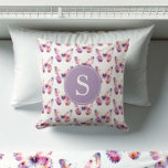 Butterfly Dorm Room Ideas For Girls Cushion<br><div class="desc">Step into a tranquil and creative world with our captivating monogrammed throw pillows, perfect for cute bedroom and dorm room ideas for girls. These pillows feature a butterfly pattern, lavishly decorated in soft shades of pink and purple. The watercolor technique fluidly merges the colours, imparting a soft, dreamlike quality that...</div>