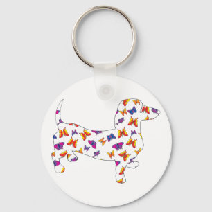 Butterfly Doxie Dachshund Key Ring