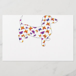 Butterfly Doxie Dachshund Stationery