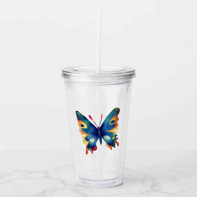 Butterfly Drawing  Acrylic Tumbler (Front)