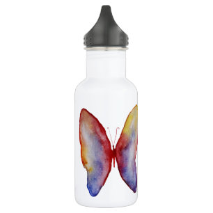 Butterfly Drawing Water Bottle (532 ml), White