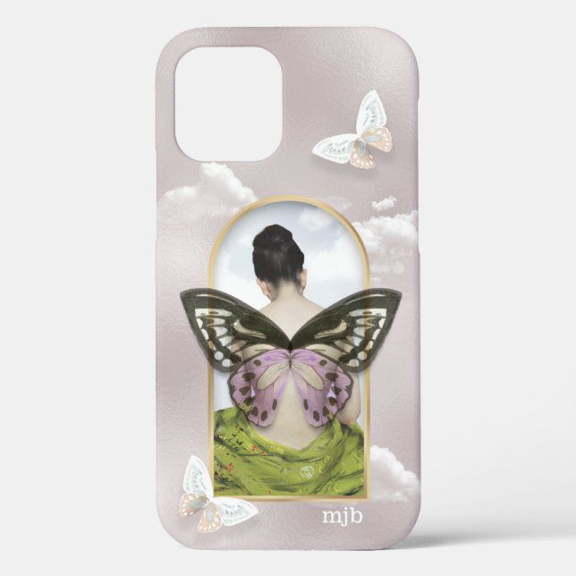 Butterfly Dream Fantasy Collage with Monogram Case (Back)