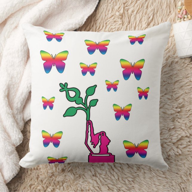 Butterfly Dream Throw Pillow (Blanket)