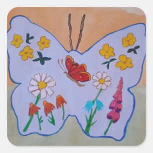 Butterfly Dreaming Square Sticker